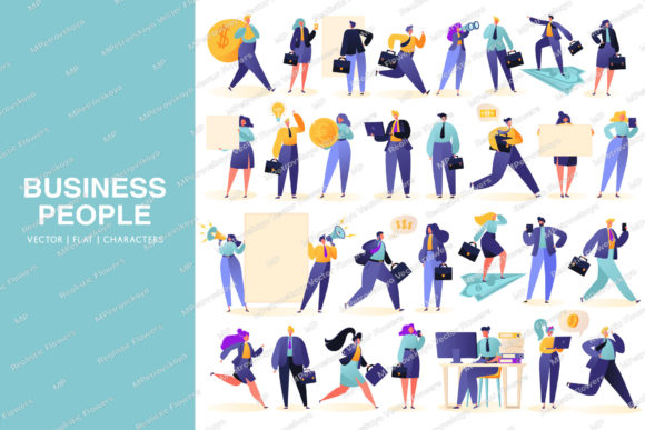 Business People Cartoon Flat Set: A Versatile Design Asset