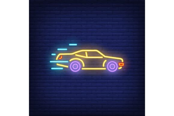 Dynamic Edge: The Power of the Sport Car Neon Icon