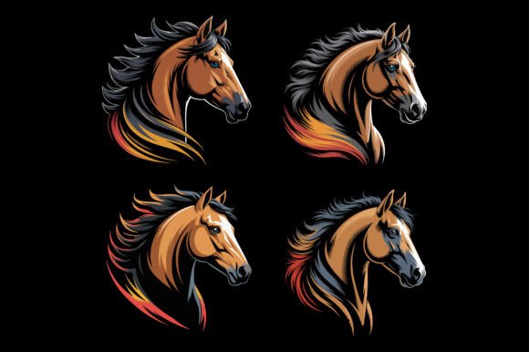 Dynamic Horse Head Silhouettes for Powerful Branding