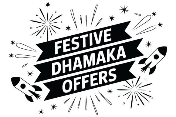 Festive Dhamaka Offers Text with Rockets: Igniting Your Visuals