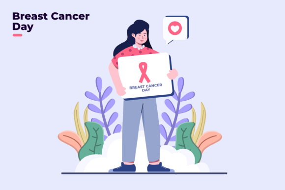Flat Style Design for Breast Cancer Awareness Month