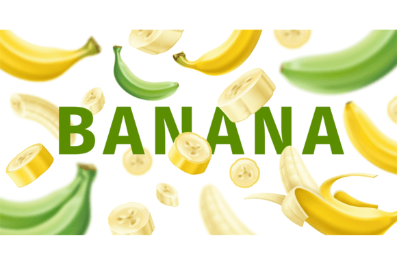 Flying Fruit Background. Realistic Yello: A Burst of Tropical Energy