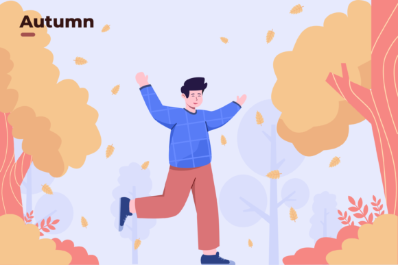 Happy Autumn Illustration: Warm Vector Art for Every Project