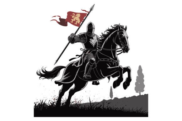 Medieval Knight on Horse Vector: Dynamic Design for Modern Brands