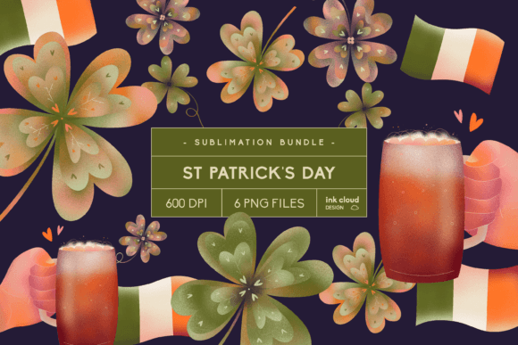 St Patrick's Day Green Irish Sublimation: Fresh Design Assets