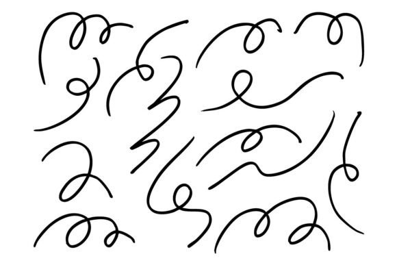 Swirl Line SVG Bundle Set Curly Pack: Elegant Design Elements