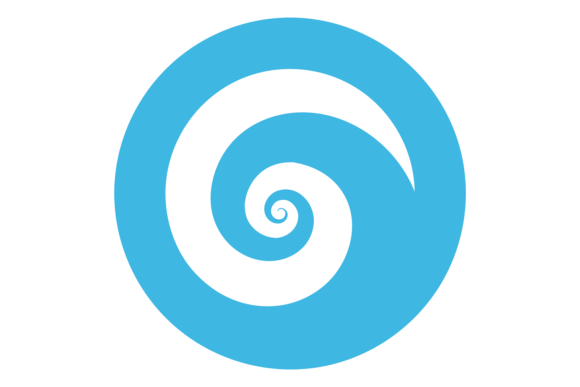 The Visual Language of Blue Circle with Swirl: Wave Sign. Spira